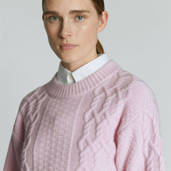 womens-felted-merino-cropped-cable-sweater-light-lilac