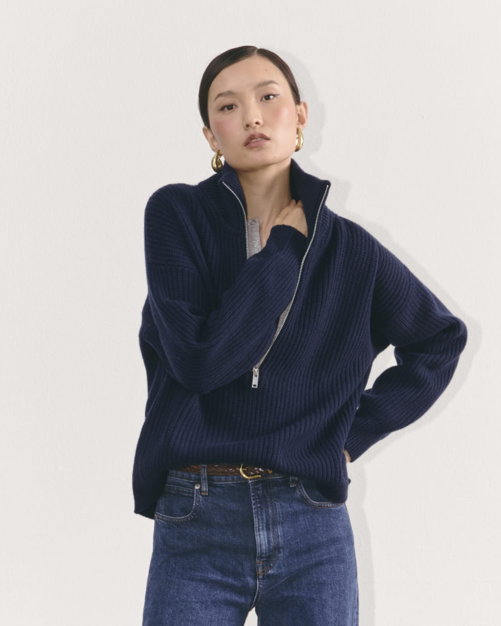 womens-felted-merino-halfzip-sweater-navy