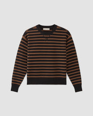 womens-knitted-sweatshirt-black-dark-camel | alt