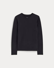 womens-essential-slim-long-sleeve-crew-black | alt