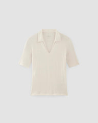 womens-rib-soft-knit-open-collar-polo-bone | alt