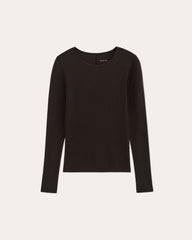womens-supima-rib-long-sleeve-crew-black | alt
