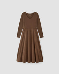 womens-long-sleeve-riviera-dress-cocoa | alt