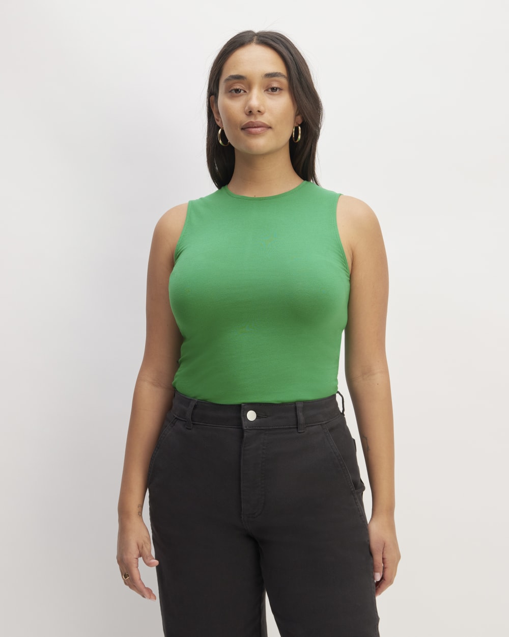 womens-supima-stretch-tank-grass-green | primary