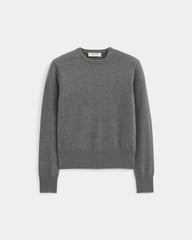 womens-cashmere-slim-crew-sweater-heather-charcoal | alt