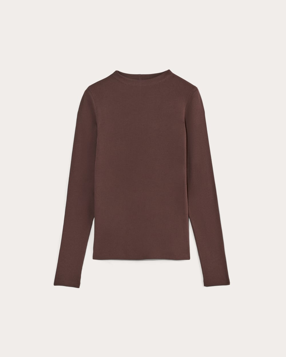 womens-luxe-rib-funnel-neck-tee-dark-mahogany | alt