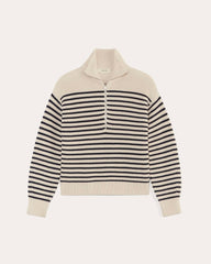 womens-cotton-half-zip-sweater-canvas-navy | alt
