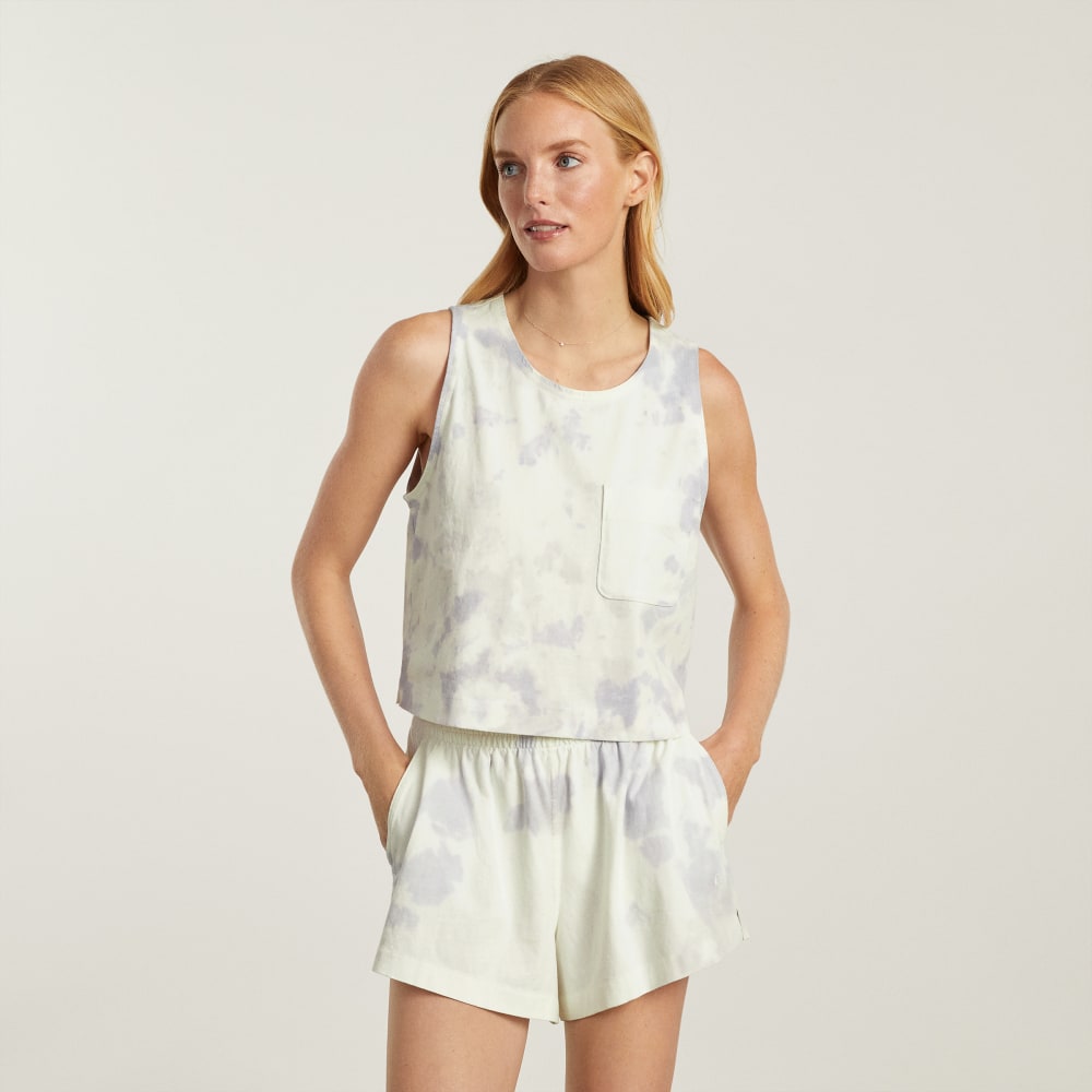 womens-premium-cropped-pocket-tank-blue-slate-tie-dye | primary