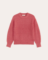 womens-cotton-oversized-cocoon-sweater-pink-peony-red | alt
