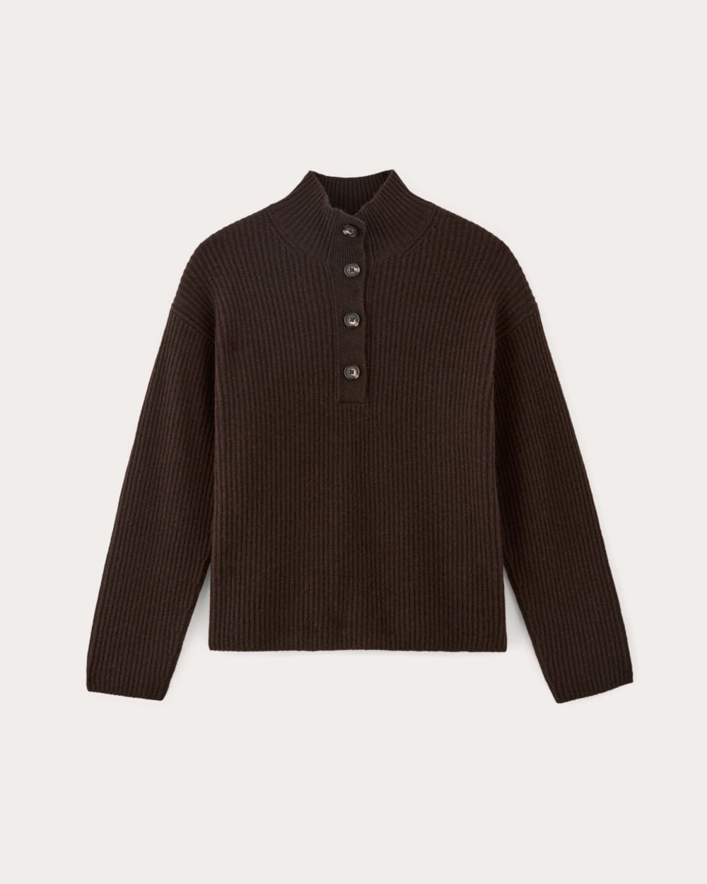 womens-wool-cashmere-cocoon-henley-sweater-americano | alt