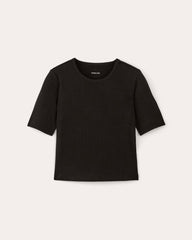 womens-tencel-rib-cropped-shimmy-tee-black | alt