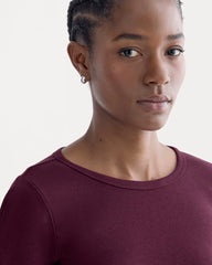 womens-supima-rib-long-sleeve-crew-heathered-port-royale