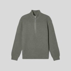 mens-felted-merino-half-zip-sweater-storm-green | alt