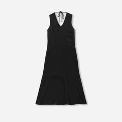 womens-satin-v-neck-maxi-dress-black | alt