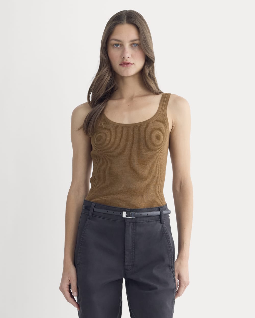 womens-light-ribbed-cami-in-soft-merino-heathered-toffee | primary