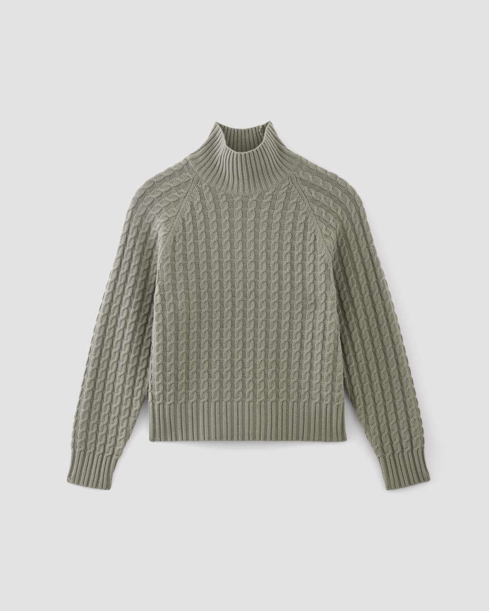 womens-cotton-merino-cable-turtleneck-sage-green | alt