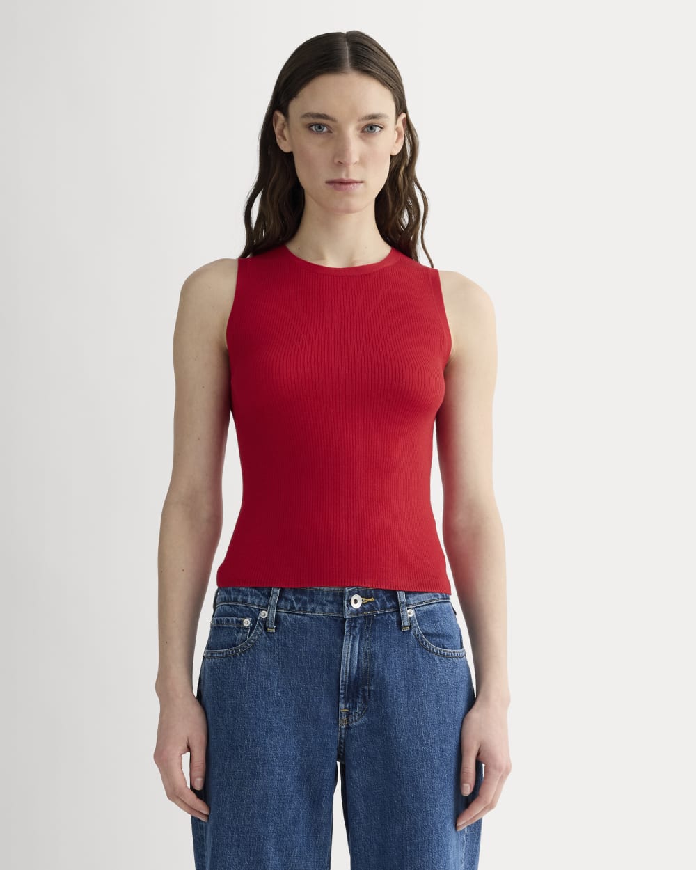 womens-ultrasoft-merino-rib-shell-tank-classic-red | primary