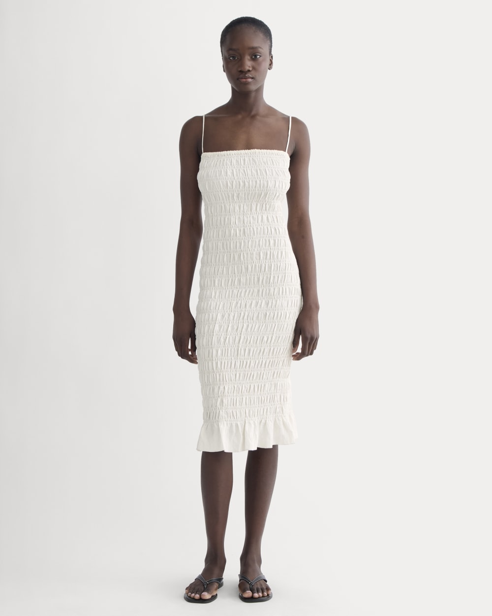 womens-smocked-column-dress-bone | primary