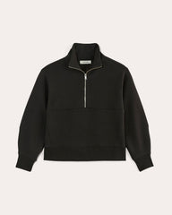 womens-laid-back-fleece-half-zip-sweatshirt-black | alt