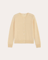 womens-cashmere-classic-crew-cardigan-creme | alt