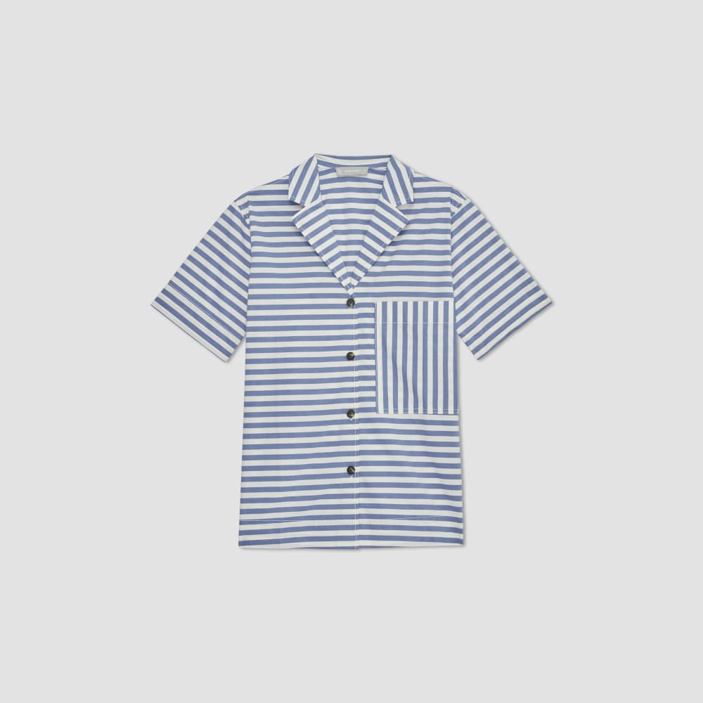 womens-poplin-camp-shirt-mazarine-blue-bone | alt