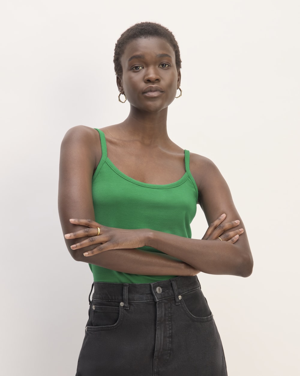 womens-supima-spaghetti-strap-cami-grass-green | primary