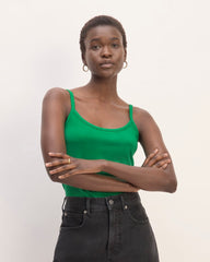 womens-supima-spaghetti-strap-cami-grass-green | primary