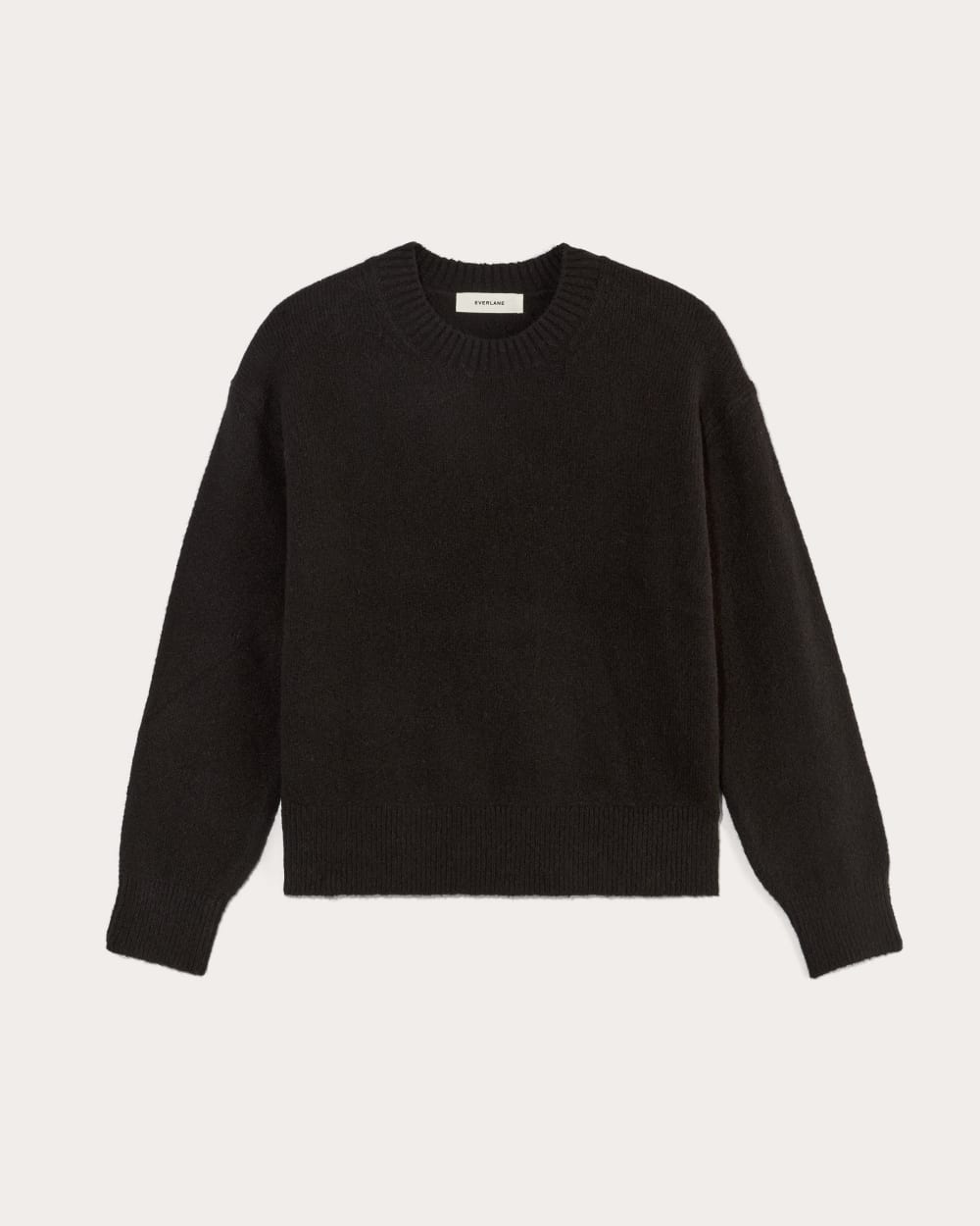 womens-luxe-cotton-cocoon-crew-sweater-black | alt