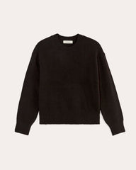 womens-luxe-cotton-cocoon-crew-sweater-black | alt