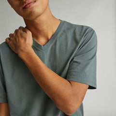 mens-organic-cotton-v-neck-tee-green-balsam | alt