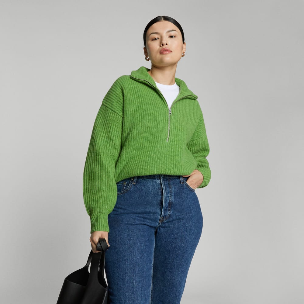 womens-felted-merino-halfzip-sweater-salted-lime