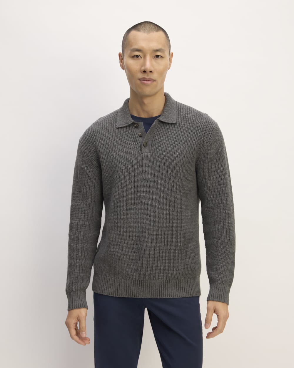 mens-cotton-chunky-rib-polo-hthr-charcoal | primary