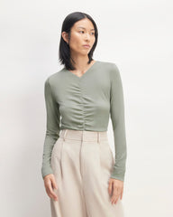 womens-merino-tencel-relaxed-v-neck-abyss-blue | primary