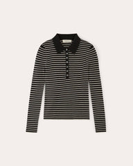 womens-ultrafine-merino-ribbed-polo-black-bone | alt