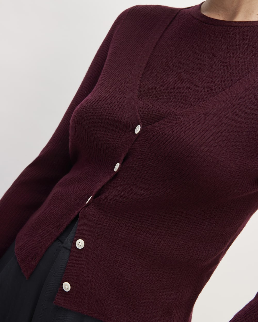 womens-ultrafine-merino-ribbed-cardigan-burgundy