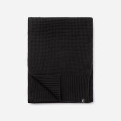 unisex-felted-merino-waffle-knit-scarf-black