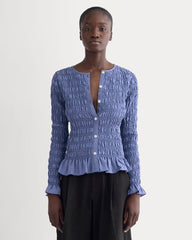 womens-smocked-cardigan-bluedusk | primary