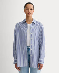 womens-boyfriend-shirt-cotton-bone-mazarine-blue | primary