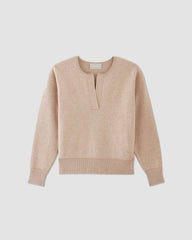 womens-cotton-merino-vintage-henley-warm-oat-heather | alt