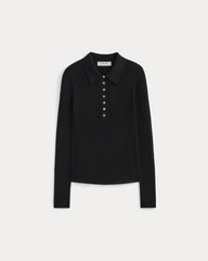 womens-ultrafine-merino-ribbed-polo-black | alt