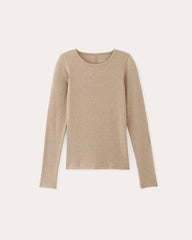 womens-supima-rib-long-sleeve-crew-hthr-tan | alt