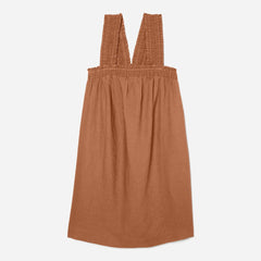 womens-smocked-linen-dress-tawny-brown | alt
