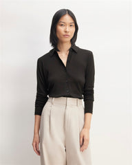 womens-merino-tencel-relaxed-shirt-black | primary