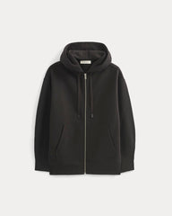 womens-luxe-fleece-oversized-zip-hoodie-black | alt