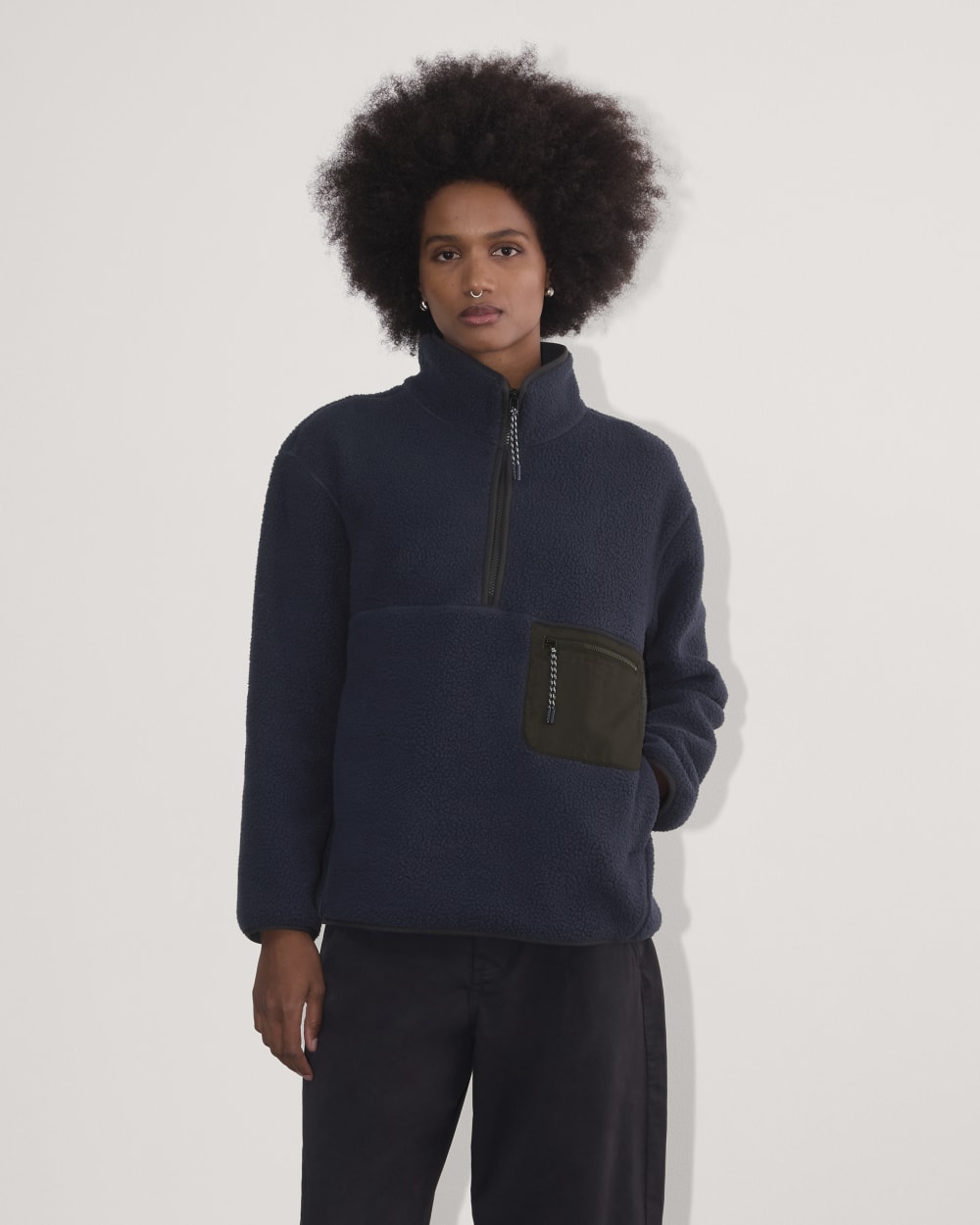 womens-renew-fleece-oversized-half-zip-navy | primary