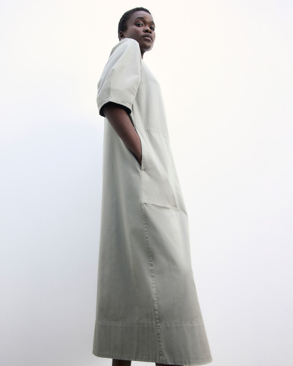 womens-short-sleeve-puff-midi-dress-sage-green