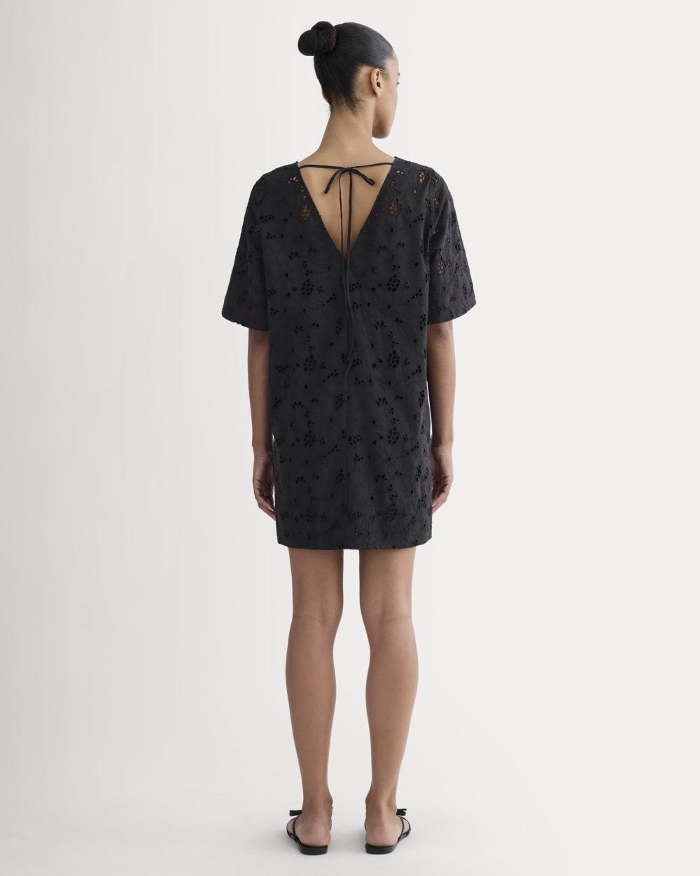 womens-eyelet-mini-shift-dress-black