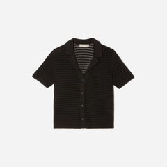 womens-crochet-knit-polo-black