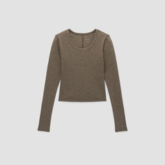 womens-cropped-supima-rib-ls-crew-heather-fatigue | alt