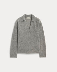 womens-oversized-polo-sweater-alpaca-heather-stone-grey | alt